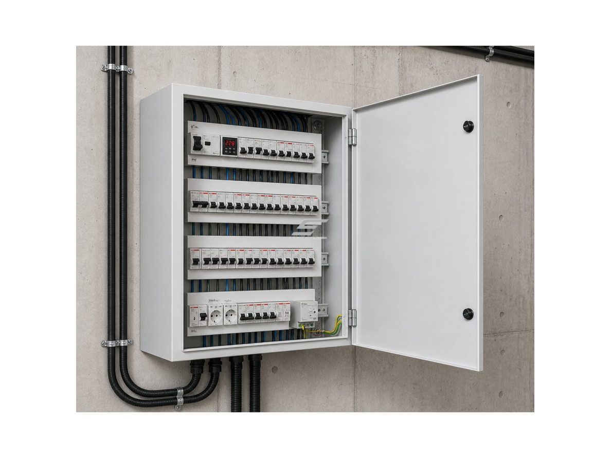 Elektros paskirstymo skydelis | dėžė | skydas | su montavimo plokšte | 800x800x300mm | hermetinis | virštinkinis | plieninis | IP65 3 Elektros paskirstymo skydelis | dėžė | skydas | su montavimo plokšte | 800x800x300mm | hermetinis | virštinkinis | plieninis | IP65 3