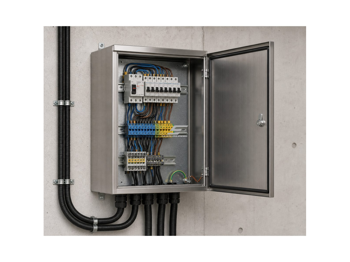 Elektros paskirstymo skydelis | dėžė | skydas | su montavimo plokšte | 600x800x200mm | hermetinis | virštinkinis | nerūdijančio plieno AISI316 | IP66 3 Elektros paskirstymo skydelis | dėžė | skydas | su montavimo plokšte | 600x800x200mm | hermetinis | virštinkinis | nerūdijančio plieno AISI316 | IP66 3
