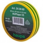 Elektros izoliacinė juosta 20mx19mm, žalia/geltona, Haupa 4011923534691