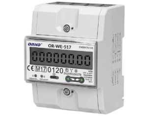 Modulinis trifazis elektros energijos skaitiklis | 80 A | 3×230/400 V | 4 tarifai | RS485 Modbus | MID | DIN | Orno OR-WE-517 Modulinis trifazis elektros energijos skaitiklis | 80 A | 3×230/400 V | 4 tarifai | RS485 Modbus | MID | DIN | Orno OR-WE-517
