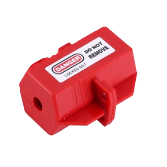 Electrical plug lockout box | LOTO safety device | universal | with padlock fixing | 51x51x89mm | red Electrical plug lockout box | LOTO safety device | universal | with padlock fixing | 51x51x89mm | red