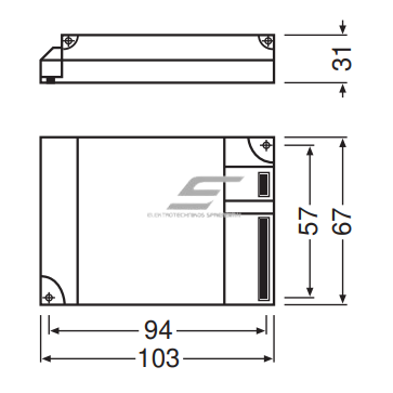 Electronic ballast for compact fluorescent lamps | 49W | 198–264VAC/DC | IP20 | QTP-M 1x26-42 Osram 2