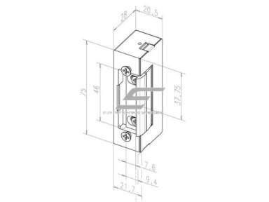 Elektromagnetinė durų spyna | sklendė | 44Ohm | 12VDC | 75x20,5x28mm | su atjungimu | ASSA ABLOY | EFF EFF E7E Elektromagnetinė durų spyna | sklendė | 44Ohm | 12VDC | 75x20,5x28mm | su atjungimu | ASSA ABLOY | EFF EFF E7E