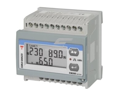 Modulinis trifazis elektros energijos skaitiklis | per srovės transformatorius 5(6) A | 3×230/400 V | RS485 Modbus | nuimamas ekranas | DIN / skydas | Carlo Gavazzi EM21072DAV53XOSX Modulinis trifazis elektros energijos skaitiklis | per srovės transformatorius 5(6) A | 3×230/400 V | RS485 Modbus | nuimamas ekranas | DIN / skydas | Carlo Gavazzi EM21072DAV53XOSX