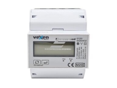 Modulinis trifazis elektros energijos skaitiklis | 100 A | 3×230/400 V | 1 tarifas | S0 impulsinis išėjimas | MID | DIN | VEXEN ESM3100D Modulinis trifazis elektros energijos skaitiklis | 100 A | 3×230/400 V | 1 tarifas | S0 impulsinis išėjimas | MID | DIN | VEXEN ESM3100D