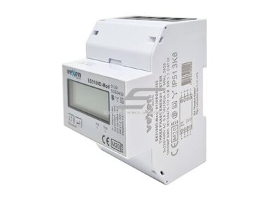 Modulinis trifazis elektros energijos skaitiklis | 100 A | 3×230/400 V | 1 tarifas | S0 impulsinis išėjimas | MID | DIN | VEXEN ESM3100D Modulinis trifazis elektros energijos skaitiklis | 100 A | 3×230/400 V | 1 tarifas | S0 impulsinis išėjimas | MID | DIN | VEXEN ESM3100D