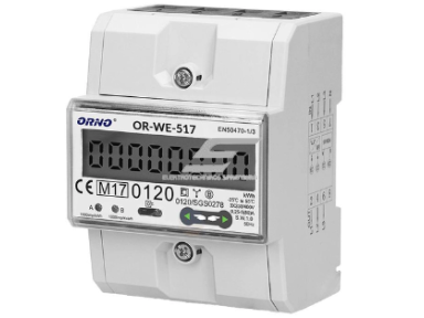 Modulinis trifazis elektros energijos skaitiklis | 80 A | 3×230/400 V | 4 tarifai | RS485 Modbus | MID | DIN | Orno OR-WE-517 Modulinis trifazis elektros energijos skaitiklis | 80 A | 3×230/400 V | 4 tarifai | RS485 Modbus | MID | DIN | Orno OR-WE-517