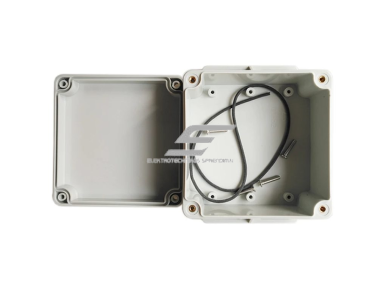 Elektros instaliacijos paskirstymo dėžutė | su auselėmis šonuose | hermetinė | 120x120x60mm | paviršinė | plastikinė | pilka | IP65 Elektros instaliacijos paskirstymo dėžutė | su auselėmis šonuose | hermetinė | 120x120x60mm | paviršinė | plastikinė | pilka | IP65