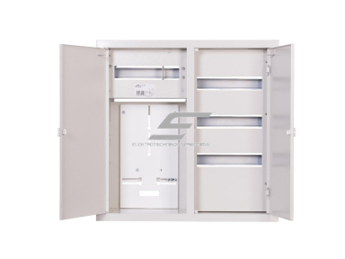 Elektros paskirstymo skydelis | dėžė | 48 modulių | dvigubos durys | 590x595x210mm | 3F elektros skaitikliams | potinkinis | plieninis | IP31 Elektros paskirstymo skydelis | dėžė | 48 modulių | dvigubos durys | 590x595x210mm | 3F elektros skaitikliams | potinkinis | plieninis | IP31