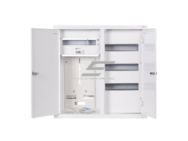 Elektros paskirstymo skydelis | dėžė | 48 modulių | dvigubos durys su spyna | 590x595x210mm | 3F elektros skaitikliams | potinkinis | plieninis | IP31 Elektros paskirstymo skydelis | dėžė | 48 modulių | dvigubos durys su spyna | 590x595x210mm | 3F elektros skaitikliams | potinkinis | plieninis | IP31