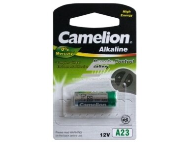 Elementas | baterija be gyvsidabrio | A23 | 12V | 1 vnt. | Camelion Elementas | baterija be gyvsidabrio | A23 | 12V | 1 vnt. | Camelion