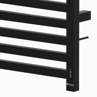 Electric Towel Dryer | Towel Rail | with Timer | 125W | 230V | IPX5 | 500x800x90mm | Black | Radyal Lily 800C Electric Towel Dryer | Towel Rail | with Timer | 125W | 230V | IPX5 | 500x800x90mm | Black | Radyal Lily 800C