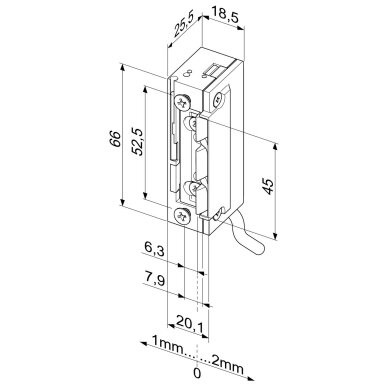 Electromagnetic door lock | latch | 10-24V AC/DC | force 375kg | with memory | with a 300mm cable | EFF EFF - ASSA ABLOY 148W.13 A71 Electromagnetic door lock | latch | 10-24V AC/DC | force 375kg | with memory | with a 300mm cable | EFF EFF - ASSA ABLOY 148W.13 A71