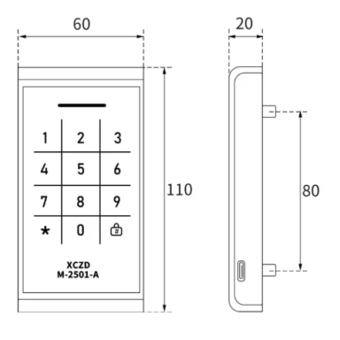 Electronic cabinet lock with PIN code | digital | 110x60x20 mm | ABS plastic | universal | black Electronic cabinet lock with PIN code | digital | 110x60x20 mm | ABS plastic | universal | black