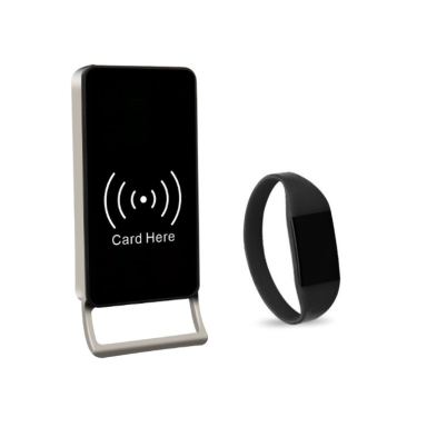 Electronic Lock with Reader | handle | for Locker | Unlocked with Wristband | 107x57x14mm | Silver Electronic Lock with Reader | handle | for Locker | Unlocked with Wristband | 107x57x14mm | Silver