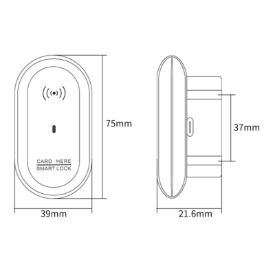 Electronic Lock with Reader | for Locker | Unlocked with Wristband | 75x39x21.6mm | Golden Electronic Lock with Reader | for Locker | Unlocked with Wristband | 75x39x21.6mm | Golden