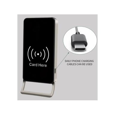 Electronic Lock with Reader | handle | for Locker | Unlocked with Wristband | 107x57x14mm | Silver Electronic Lock with Reader | handle | for Locker | Unlocked with Wristband | 107x57x14mm | Silver