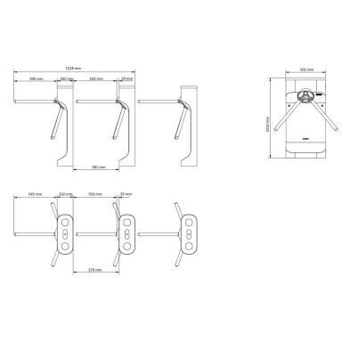 Electronic access control turnstile | bidirectional | tripod type | for people flow management | Hikvision DS-K3G411X-R/MF-Dm55 Electronic access control turnstile | bidirectional | tripod type | for people flow management | Hikvision DS-K3G411X-R/MF-Dm55