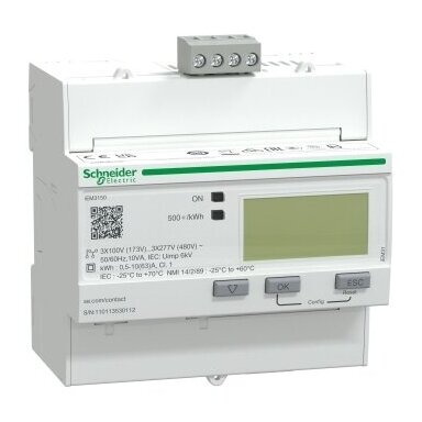 Modulārais trīsfāžu elektroenerģijas skaitītājs | 63 A | tiešā pieslēguma | 100–480 V | Modbus | IP20/IP40 | DIN | Acti9 iEM3150 | Schneider Electric A9MEM3150 Modulārais trīsfāžu elektroenerģijas skaitītājs | 63 A | tiešā pieslēguma | 100–480 V | Modbus | IP20/IP40 | DIN | Acti9 iEM3150 | Schneider Electric A9MEM3150