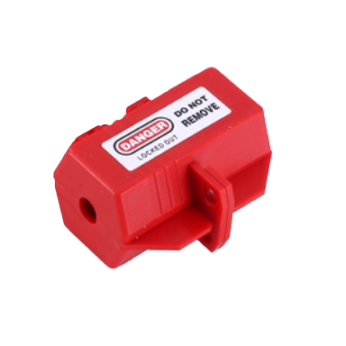 Electrical plug lockout box | LOTO safety device | universal | with padlock fixing | 51x51x89mm | red Electrical plug lockout box | LOTO safety device | universal | with padlock fixing | 51x51x89mm | red