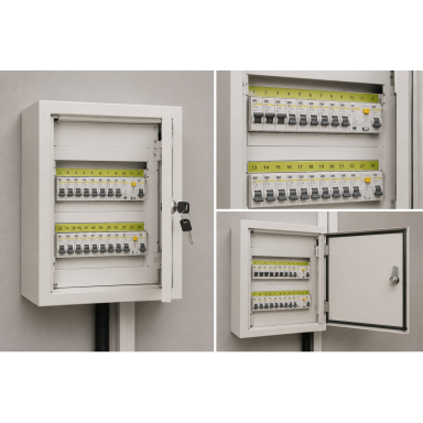 Electrical distribution | modular enclosure | box | panel | 24 modules | 410x330x120mm | sealed | surface-mounted | steel | IP54 | IEK | MKM11-N-24-54-Z | 4606056087086 Electrical distribution | modular enclosure | box | panel | 24 modules | 410x330x120mm | sealed | surface-mounted | steel | IP54 | IEK | MKM11-N-24-54-Z | 4606056087086