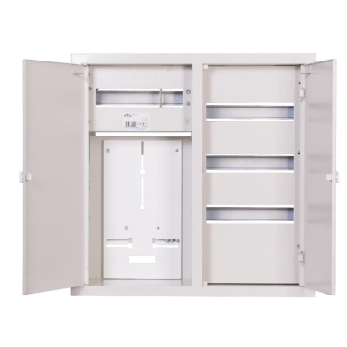 Elektro sadales skapis | Korpuss | 48 moduļi | Divviru durvis | 590x595x210 mm | 3 fāžu elektro skaitītājiem | Iebūvējams | Tērauda | IP31 Elektro sadales skapis | Korpuss | 48 moduļi | Divviru durvis | 590x595x210 mm | 3 fāžu elektro skaitītājiem | Iebūvējams | Tērauda | IP31