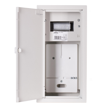 Vienfāzes | ievada elektro sadales skapis | kaste | sadales vairogs | ar sadales sekciju | 6 moduļi | 430 x 220 x 220 mm | 1x vienfāzes skaitītājam | ar plombēšanas iespēju | virsapmetuma | tērauda | IP31