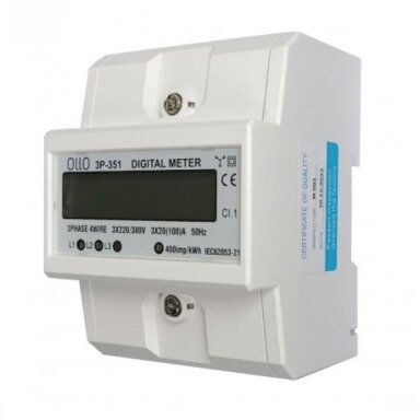 Modular three-phase energy meter | 100 A | 3×230/400 V | DIN | Ollo 3P-351 Modular three-phase energy meter | 100 A | 3×230/400 V | DIN | Ollo 3P-351