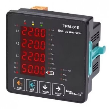 Panel-mounted | Digital 380V power network analyzer three-phase | 10mA-5.500A Panel-mounted | Digital 380V power network analyzer three-phase | 10mA-5.500A