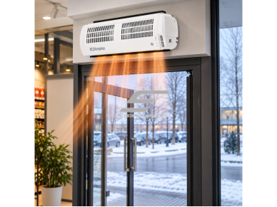 Elektrinė oro užuolaida | 2450/4500W | 230V | 5,5m/s | 214x624x139mm | IP21 | Dimplex AC45W 2