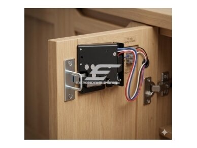 Elektroninė solenoidinė spyna | 24V DC | mini | su signaliniu grįžtamuoju ryšiu | spintoms, spintelėms, automatiniams užraktams  4