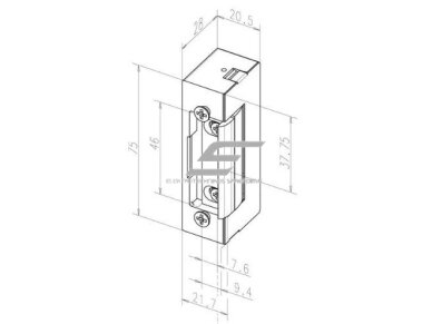 Elektromagnetinė durų spyna | sklendė | 44Ohm | 12VDC | 75x20,5x28mm | su atjungimu | ASSA ABLOY | EFF EFF E7E 1 Elektromagnetinė durų spyna | sklendė | 44Ohm | 12VDC | 75x20,5x28mm | su atjungimu | ASSA ABLOY | EFF EFF E7E 1