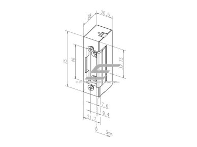 Elektromagnetinė durų spyna | skledė | 12VDC | 75x20,5x28mm | ASSA ABLOY | EFF EFF E7 1 Elektromagnetinė durų spyna | skledė | 12VDC | 75x20,5x28mm | ASSA ABLOY | EFF EFF E7 1