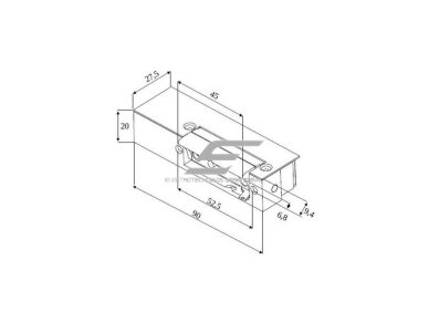 Elektromagnetinė durų spyna | sklendė | 20Ohm | 12V AC/DC | jėga 300kg | su atmintimi | HARTTE | GL12UP 1