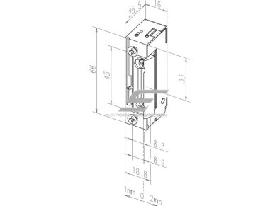 Elektromagnetinė durų spyna | sklendė | 10-24V AC/DC | siaura | su uždengimu | EFF EFF | ASSA ABLOY | 118B 1 Elektromagnetinė durų spyna | sklendė | 10-24V AC/DC | siaura | su uždengimu | EFF EFF | ASSA ABLOY | 118B 1