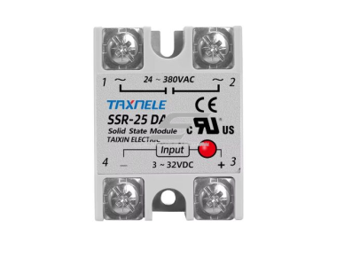 Elektroninė kietojo kūno rėlė | DC–AC | 3–32 V DC → 24–380 V AC | 25 A | tylus valdymas be kontaktų | hermetiškas korpusas | TAXNELE SSR-25DA Elektroninė kietojo kūno rėlė | DC–AC | 3–32 V DC → 24–380 V AC | 25 A | tylus valdymas be kontaktų | hermetiškas korpusas | TAXNELE SSR-25DA