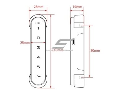 Elektroninė kodinė spyna | skaitmeninė | 110x28x19mm | cinko lydinys | su apšvietimu | juoda 2 Elektroninė kodinė spyna | skaitmeninė | 110x28x19mm | cinko lydinys | su apšvietimu | juoda 2
