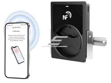 Išmani spynelė | spintelei | su NFC atrakinimu | 109x75x29,4mm | juoda 1 Išmani spynelė | spintelei | su NFC atrakinimu | 109x75x29,4mm | juoda 1