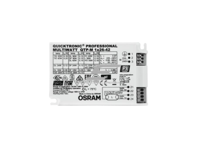 Elektroninis balastas kompaktinėms liuminescensinėms lempoms | 49W | 198-264VAC/DC | IP20 | QTP-M 1x26-42 Osram