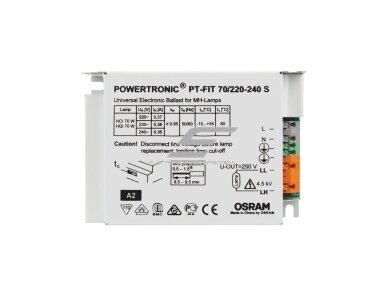Elektroninis balastas | metalo halogeno lempoms | PT-FIT 70/220–240 S | POWERTRONIC | OSRAM 1 Elektroninis balastas | metalo halogeno lempoms | PT-FIT 70/220–240 S | POWERTRONIC | OSRAM 1