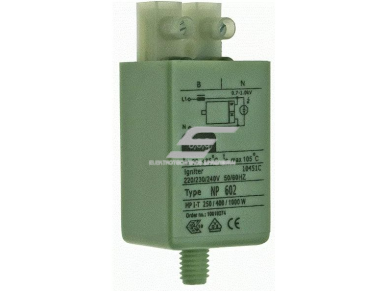 Elektroninis metalo halogenų lempų starteris | paleidėjas | ignitorius | 250/400/1000W | 220/230/240V | NP 602 BAG Electronics Elektroninis metalo halogenų lempų starteris | paleidėjas | ignitorius | 250/400/1000W | 220/230/240V | NP 602 BAG Electronics