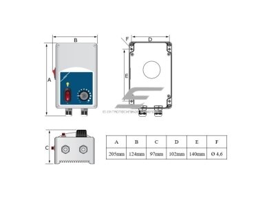 Elektroninis ventiliatoriaus greičio reguliatorius | 0,5-6A | 70-230VAC | virštinkinis | IP54 | Sentera Controls | SLM-0-60-AT | 5401003014608 3 Elektroninis ventiliatoriaus greičio reguliatorius | 0,5-6A | 70-230VAC | virštinkinis | IP54 | Sentera Controls | SLM-0-60-AT | 5401003014608 3