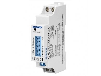 Modulinis | skaitmeninis elektros energijos skaitiklis | 1F | 5-40A | 230V | skaičiai rodomi vertikaliai eilutėje | Orno | OR-WE-521 | 5908254801860 Modulinis | skaitmeninis elektros energijos skaitiklis | 1F | 5-40A | 230V | skaičiai rodomi vertikaliai eilutėje | Orno | OR-WE-521 | 5908254801860