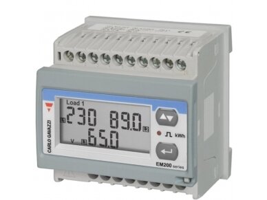 Modulinis trifazis elektros energijos skaitiklis | per srovės transformatorius 5(6) A | 3×230/400 V | RS485 Modbus | nuimamas ekranas | DIN / skydas | Carlo Gavazzi EM21072DAV53XOSX