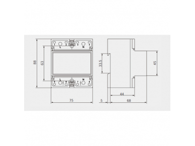 Modulinis | išmanus | skaitmeninis elektros energijos skaitiklis | 1F |  4 tarifų | RS485 | Modbus | DIN | LEM511ZC 2