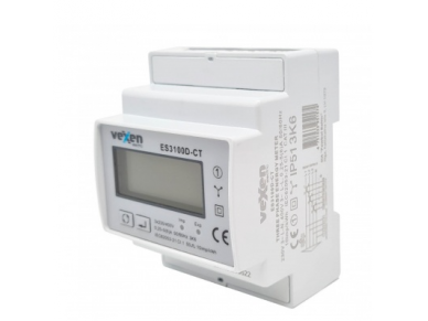 Modulinis trifazis elektros energijos skaitiklis | x/5 A per srovės transformatorius | 3×230/400 V | 1–9999 A pirminė | Impulsinis išėjimas | IP51 | DIN | VEXEN ES3100DCT 1 Modulinis trifazis elektros energijos skaitiklis | x/5 A per srovės transformatorius | 3×230/400 V | 1–9999 A pirminė | Impulsinis išėjimas | IP51 | DIN | VEXEN ES3100DCT 1