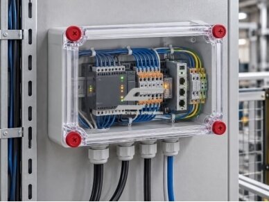 Elektros instaliacijos paskirstymo dėžutė su skaidriu dangteliu | varžtais | plastikinė | hermetinė | 140x190x100mm | paviršinė | pilka | IP67 3 Elektros instaliacijos paskirstymo dėžutė su skaidriu dangteliu | varžtais | plastikinė | hermetinė | 140x190x100mm | paviršinė | pilka | IP67 3