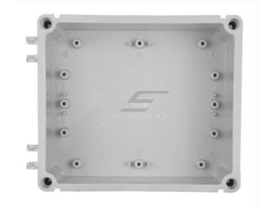 Elektros instaliacijos paskirstymo dėžutė su atverčiamu dangčiu | varžtais | plastikinė | hermetinė | 210x190x100mm | paviršinė | pilka | IP67 1