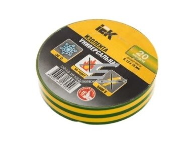 Elektros izoliacinė juosta | 0,18x19mm | 20m | geltona/žalia | IEK | UIZ-20-10-K52 | 4606056162714 Elektros izoliacinė juosta | 0,18x19mm | 20m | geltona/žalia | IEK | UIZ-20-10-K52 | 4606056162714