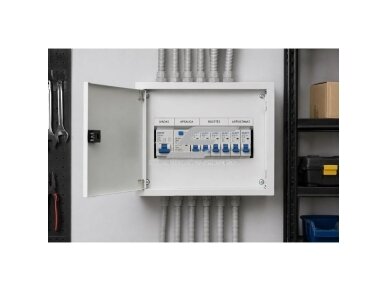 Elektros paskirstymo | modulinis skydelis | dėžė | skydas | 8 modulių | 250x250x110mm | virštinkinis | plieninis | IP43 3